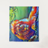 Pop Art Lion Wandteppich (Vorderseite)