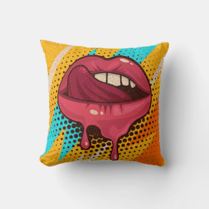 Pop Art Lippen: Vintage Trendig Kissen