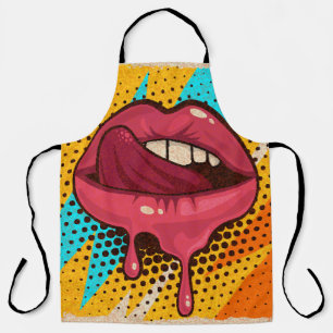 Pop Art Lippen: Vintage Trendig Schürze