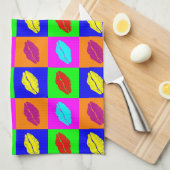 Pop Art Lippenstift Kuss Geschirrtuch (Viertel Falte)