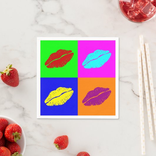 Pop Art Lippenstift Kuss Serviette (Beispiel)