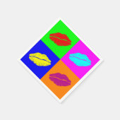 Pop Art Lippenstift Kuss Serviette (Ecke)