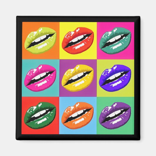 Pop Art Lippt Musterdesign-Magnet Magnet (Vorne)