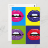 Pop Art Lips Design Postkarte (Vorne/Hinten)