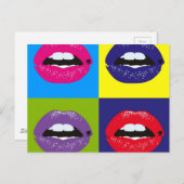 Pop Art Lips Design Postkarte (Vorne/Hinten)