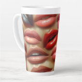 Pop Art Lips Latte Tasse 12 & 17 oz (Linke Ecke)