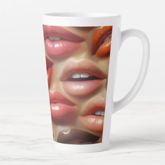 Pop Art Lips Latte Tasse 12 & 17 oz (Rechts)