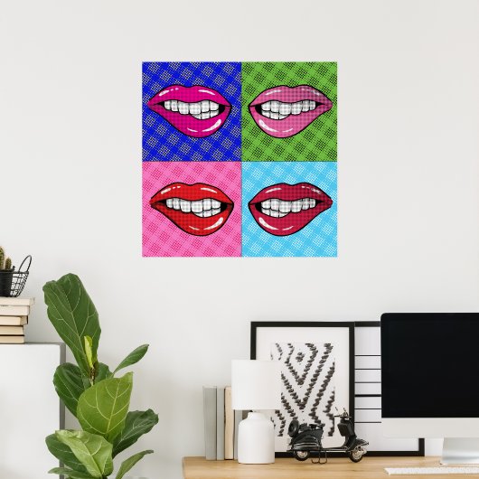 Pop Art Lips Poster (Heimbüro)