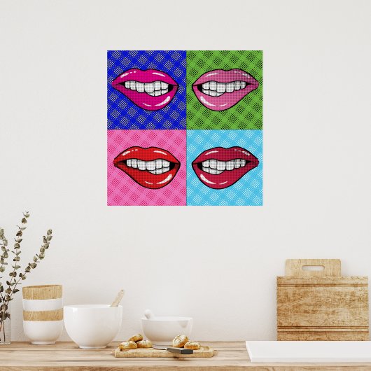 Pop Art Lips Poster (Küche)