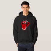Pop Art Lips & Tongue | Fett Retro Hoodie (Vorne ganz)