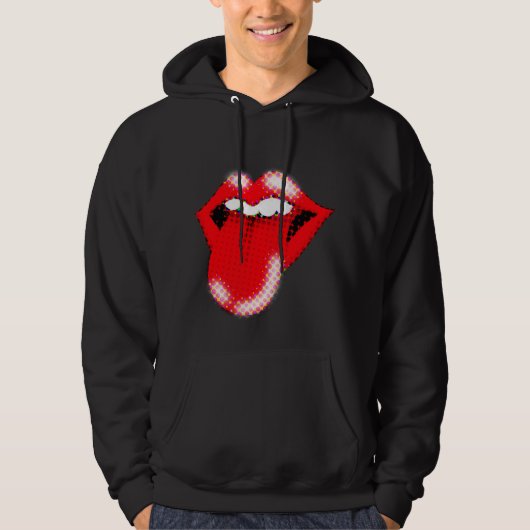 Pop Art Lips & Tongue | Fett Retro Hoodie (Vorderseite)
