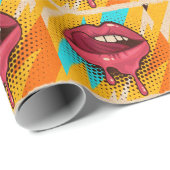 Pop Art Lips: Vintag Trendy Geschenkpapier (Rolleneckpunkt)
