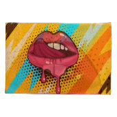 Pop Art Lips: Vintag Trendy Kissenbezug (Rückseite)