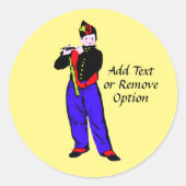 Pop Art Little Flutist (Manet) Runder Aufkleber (Vorderseite)