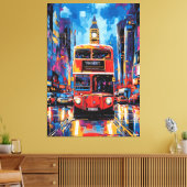 Pop Art London Bus mit Big Ben Backdrop Leinwanddruck (Insitu (Wohnzimmer))