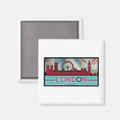 Pop Art London Skyline Magnet (Vorderseite/Rückseite)