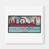 Pop Art London Skyline Magnet (Vorne)