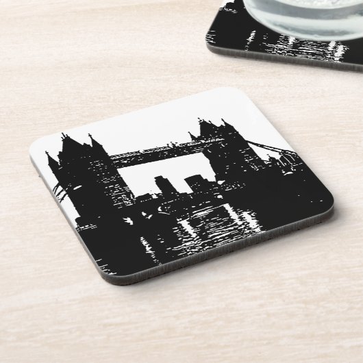 Pop Art London Tower Bridge Getränkeuntersetzer (Linke Seite)