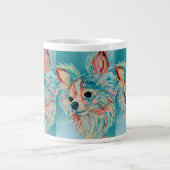 Pop Art Long Haired Chihuahua Tasse (Vorderseite)