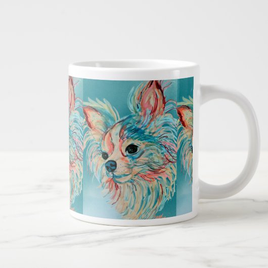 Pop Art Long Haired Chihuahua Tasse (Rechts)
