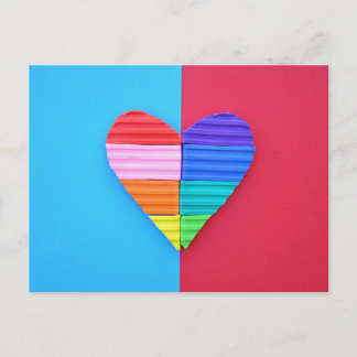 Pop Art Love Twin Valentinstag Regenbogenherzen Postkarte