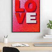 Pop Art LOVE Typography Abstract Valentine design Poster