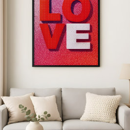 Pop Art LOVE Typography Abstract Valentine design Poster