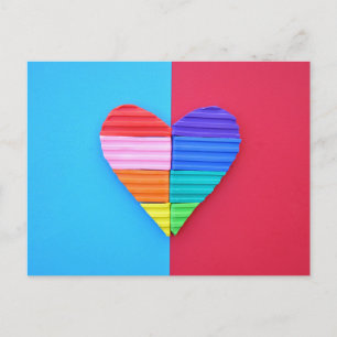 Pop Art Love Zwillings-Regenbogen-Herzen Postkarte