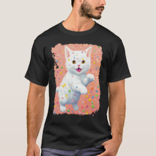 Pop-Art Lustige Weiße Katze T-Shirt