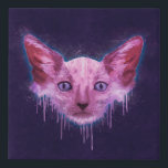 Pop Art Lykoi Werewolf Cat Künstlicher Leinwanddruck<br><div class="desc">Ein digitales Texturgemälde eines Katzenkopfes aus Lykoi mit Kratzern,  Spritzen und Tropfen auf einem groben strukturierten Hintergrund.</div>