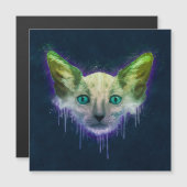 Pop Art Lykoi Werewolf Cat Magnetkarte (Vorne/Hinten)