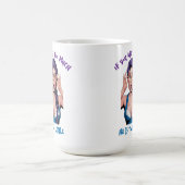 Pop-Art Mädchen mit lila Haaren Kaffeetasse (Mittel)
