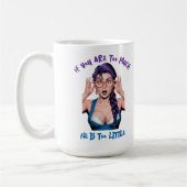 Pop-Art Mädchen mit lila Haaren Kaffeetasse (Links)