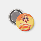 Pop-Art-Magnet, Retro-inspiriertes Abzeichen, Magnet (Vorderseite/Rückseite)