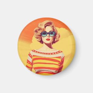 Pop-Art-Magnet, Retro-inspiriertes Abzeichen, Magnet