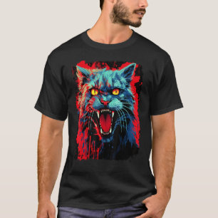 Pop Art Maine Coon Zombie-Katze Halloween-Design T-Shirt