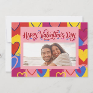Pop-Art-malerei Valentinstag-Postkarte Feiertagskarte