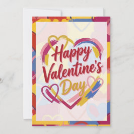 Pop-Art-malerei Valentinstag-Postkarte Feiertagskarte
