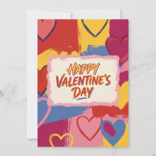 Pop-Art-malerei Valentinstag-Postkarte Feiertagskarte