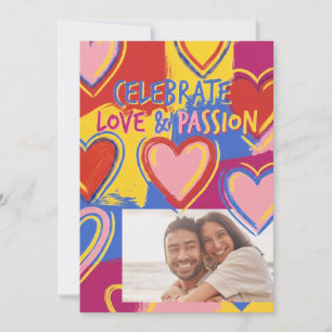 Pop-Art-malerei Valentinstag-Postkarte Feiertagskarte