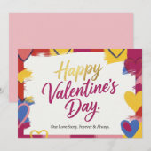 Pop-Art-Malerei zum Valentinstag  Feiertagskarte (Vorne/Hinten)