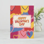 Pop-Art-Malerei zum Valentinstag  Feiertagskarte (Stehend Vorderseite)