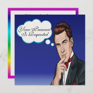 Pop Art Man Feierlichkeiten Einladung