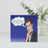 Pop Art Man Feierlichkeiten Einladung (Stehend Vorderseite)