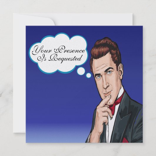 Pop Art Man Feierlichkeiten Einladung (Vorderseite)