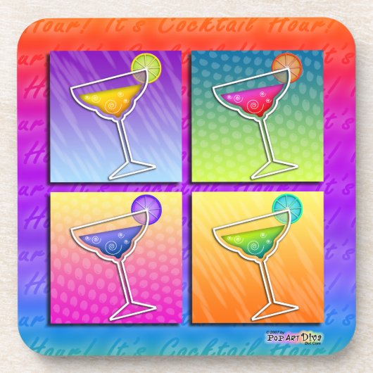 Pop Art Margaritas Cork Untersetzer (Vorderseite)