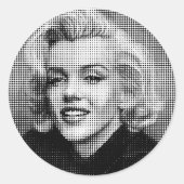 Pop Art Marilyn Runder Aufkleber (Vorderseite)