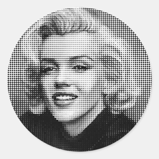 Pop Art Marilyn Runder Aufkleber (Vorderseite)
