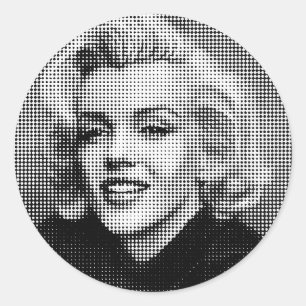 Pop Art Marilyn Runder Aufkleber