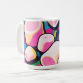 Pop-Art-Marshmallow-Explosion Kaffeetasse (Vorderseite Links)